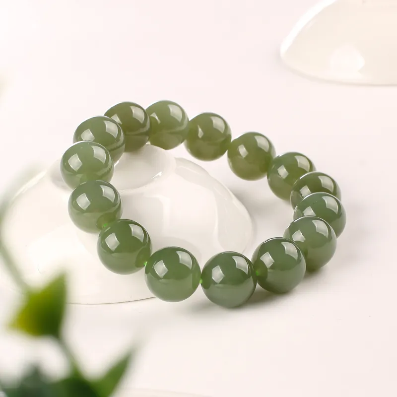 TAMINA Hetian Jade Bracelets Green Jade Unisex-3