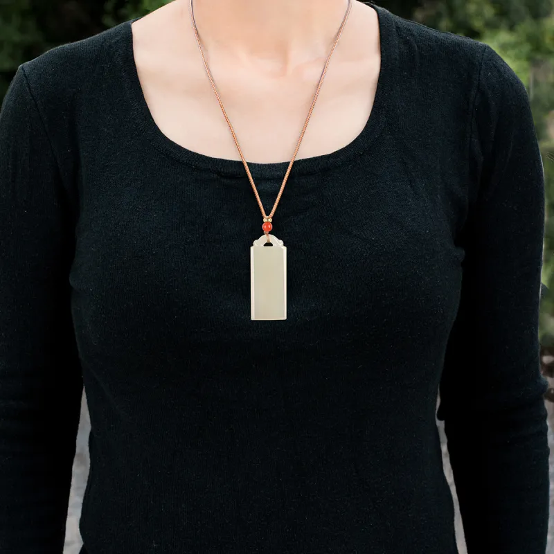 TAMINA Pendants White Jade Unisex-4