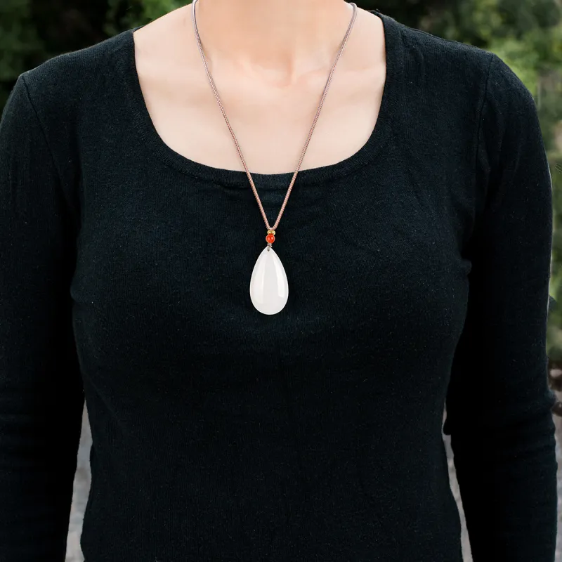 TAMINA Hetian Jade Pendants White Jade Unisex-4
