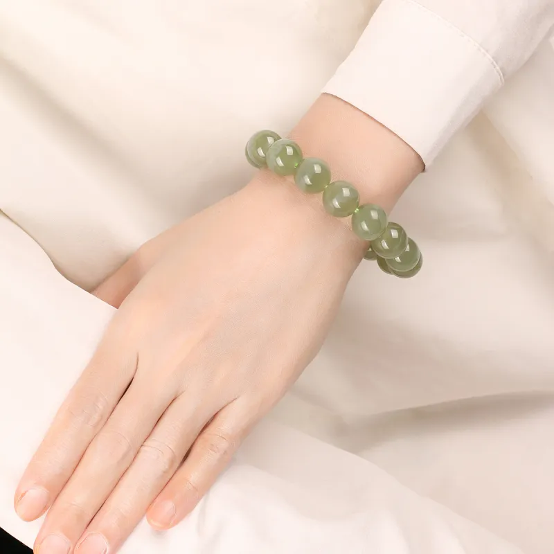 TAMINA Hetian Jade Bracelets Green Jade Unisex-4