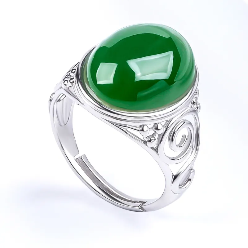 TAMINA Hetian Jade Rings Women's Jasper-1