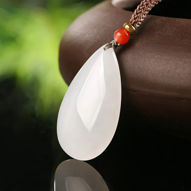 TAMINA Hetian Jade Pendants White Jade Unisex-2