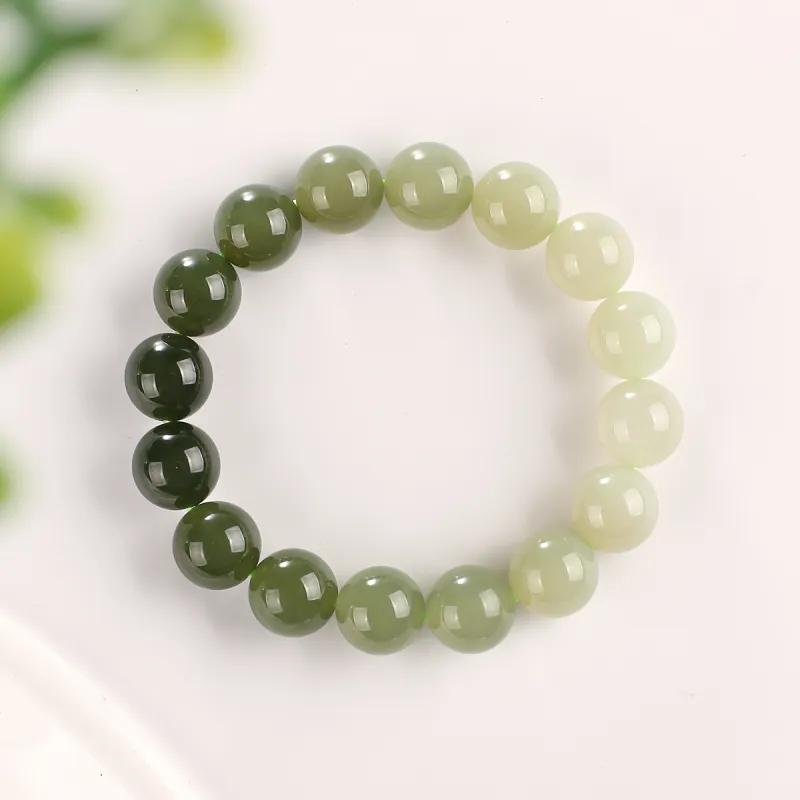 TAMINA Bracelets Pale Greenish White Jade Unisex-2