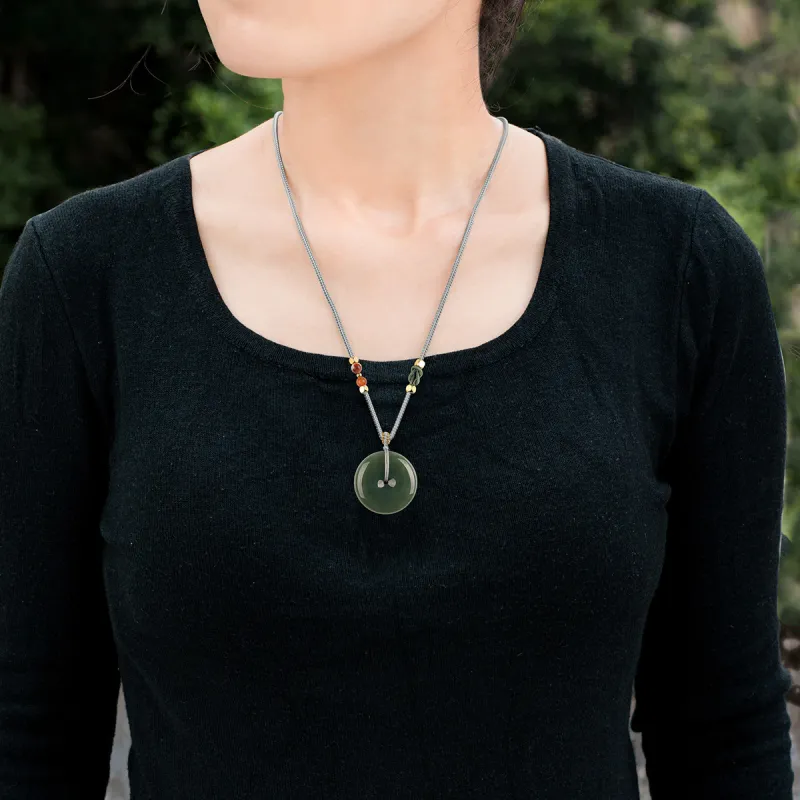 TAMINA Hetian Jade Pendants Unisex Green Jade-1