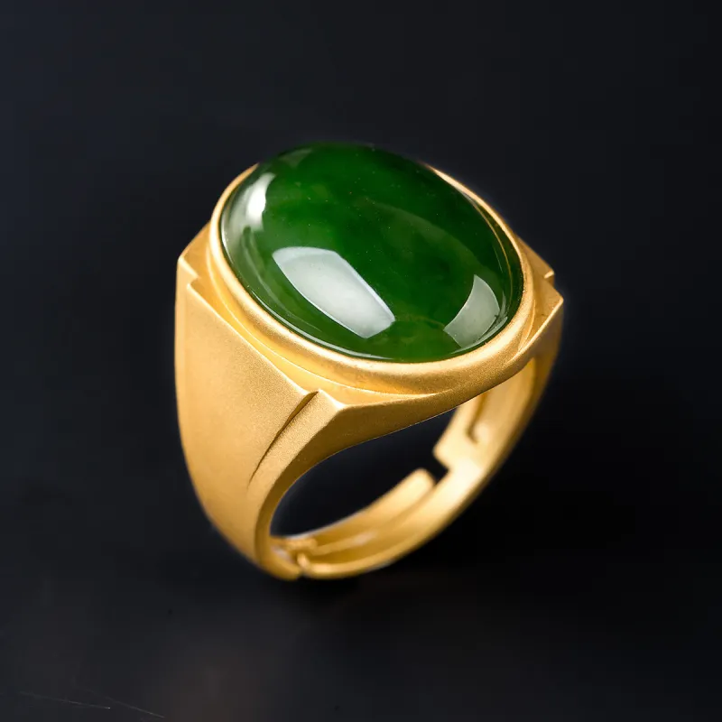 TAMINA Hetian Jade Rings Men's Jasper-1