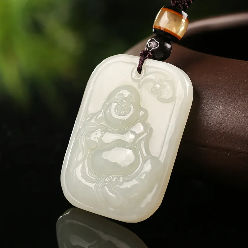 TAMINA Hetian Jade Pendants Pale Greenish White Jade Unisex-2