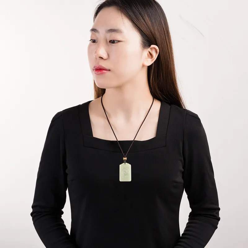TAMINA Pendants Pale Greenish White Jade Unisex-4