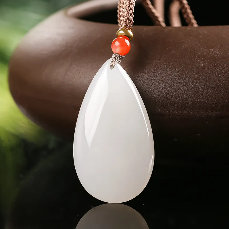 TAMINA Hetian Jade Pendants White Jade Unisex-1