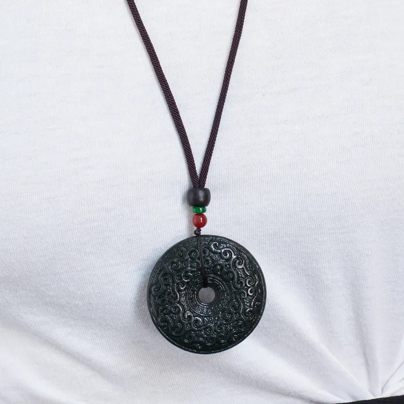 TAMINA Hetian Jade Pendants Green Jade Unisex-4