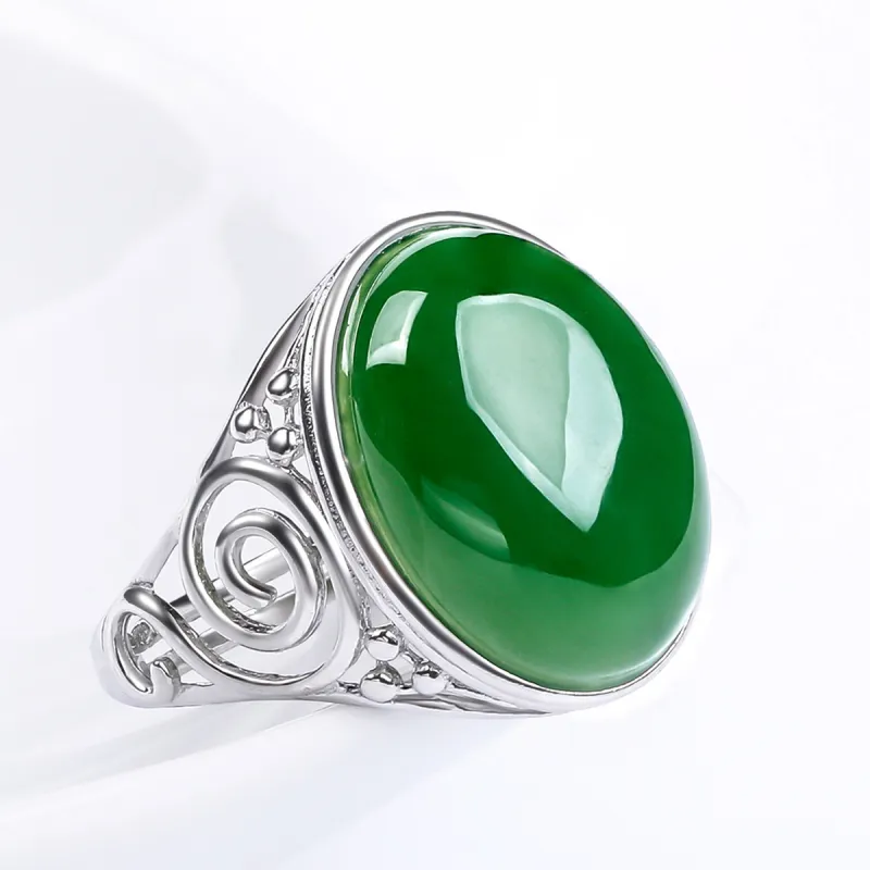 TAMINA Hetian Jade Rings Women's Jasper-4