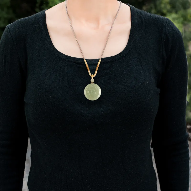 TAMINA Hetian Jade Pendants Green Jade Unisex-4