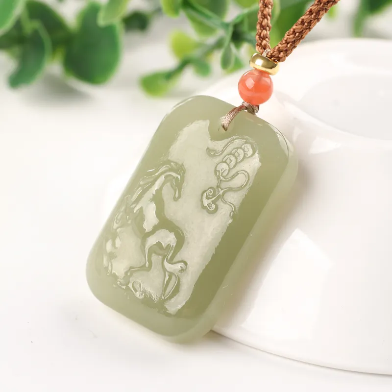 TAMINA Pendants Green Jade Unisex-2