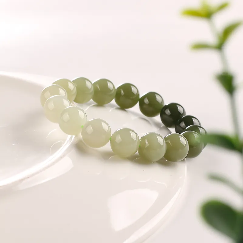 TAMINA Bracelets Pale Greenish White Jade Unisex-3
