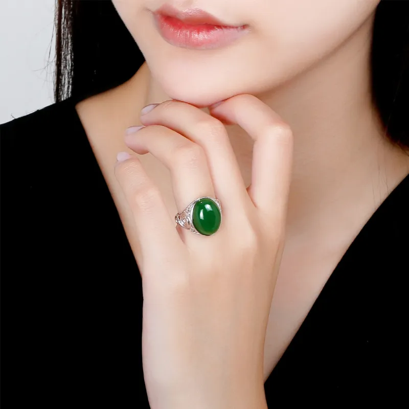 TAMINA Hetian Jade Rings Women's Jasper-3