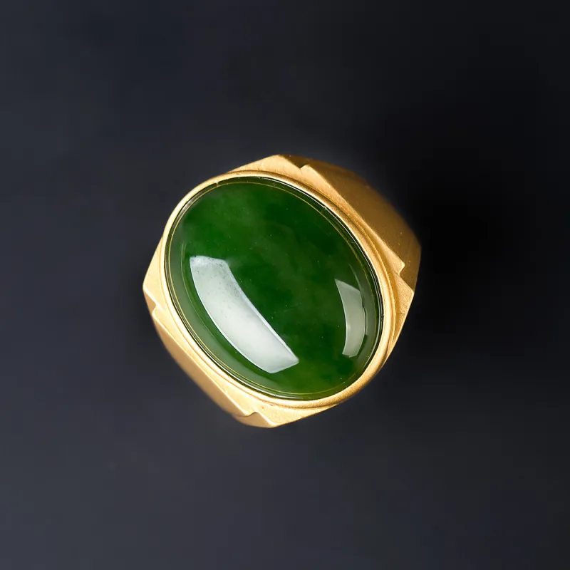 TAMINA Hetian Jade Rings Men's Jasper-3