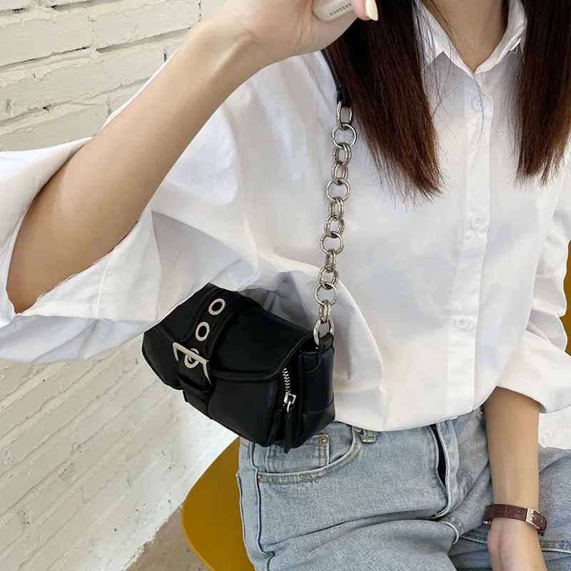 Jade En Plus PU Handbag Crossbody Shoulder Bag Regular Women's Black/White-3