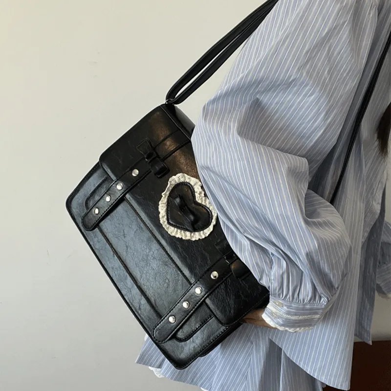 Jade En Plus PU Crossbody Double Shoulder One Shoulder Handbag Regular Women's Blue/Silver/Black-9