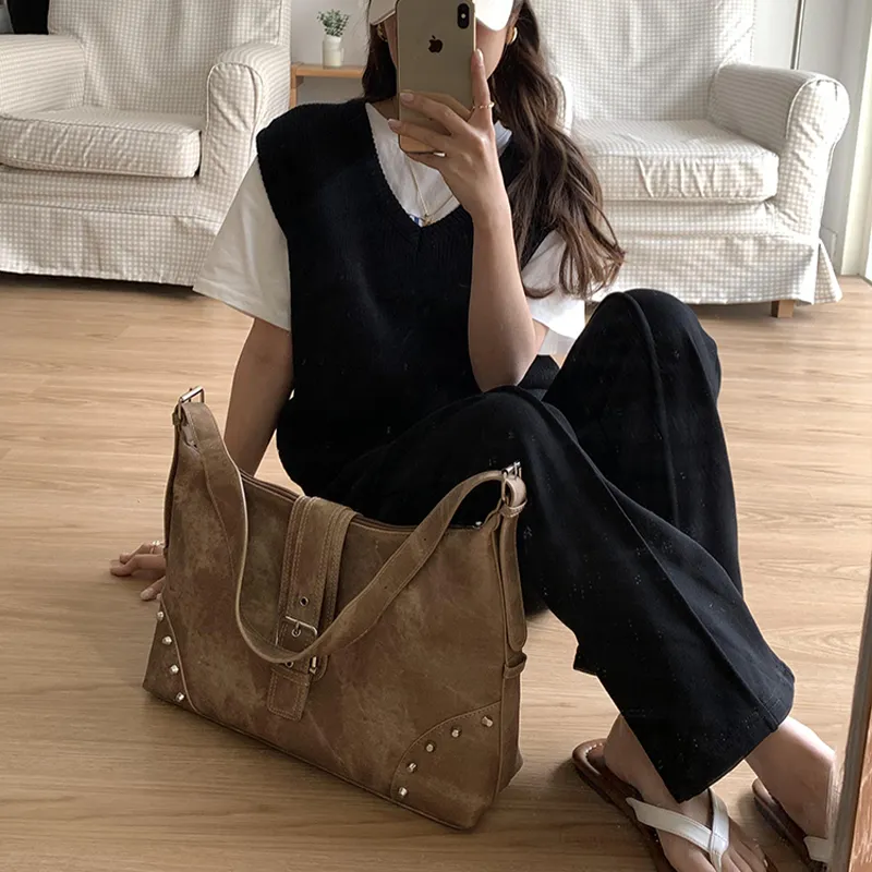 Jade En Plus Synthetic Leather Crossbody Shoulder Bags Women's Gray/Light Brown-12