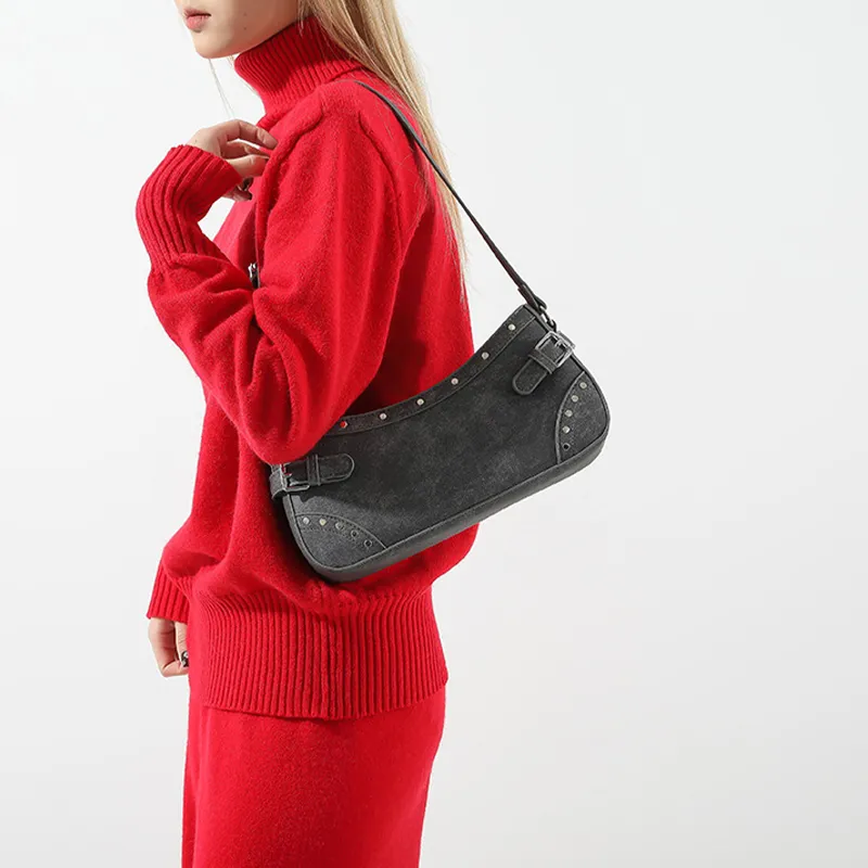 Jade En Plus PU Shoulder Bag Handbag Regular Women's Black/Ecru/Light Blue/Dark Blue-14