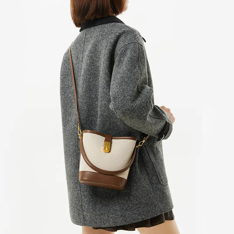 Jade En Plus PU Handbags Crossbody Bags Regular Women's Black/Brown-9