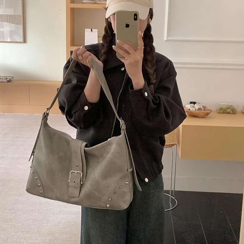Jade En Plus Synthetic Leather Crossbody Shoulder Bags Women's Gray/Light Brown-6