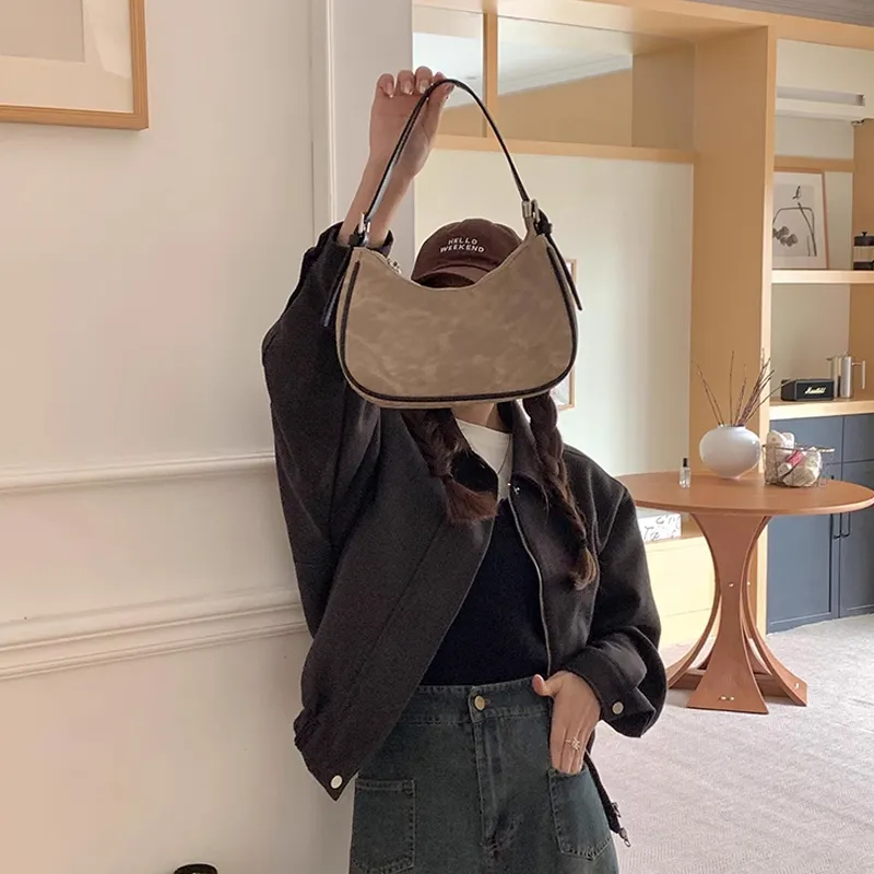 Jade En Plus PU One Shoulder Handbag, Crossbody Bag Regular Women's Ecru/Brown-5