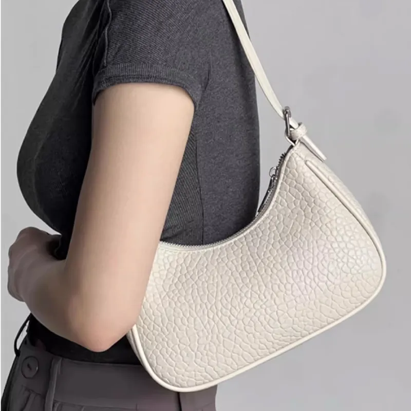 Jade En Plus PU One Shoulder Handbag, Crossbody Bag Regular Women's Elegant White/Relaxed Black-9