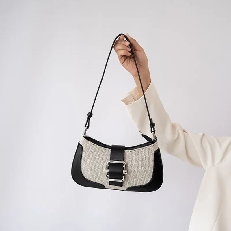 Jade En Plus PU Baguette Bag Crossbody Bag Shoulder Bag Regular Women's Black/Blue-7