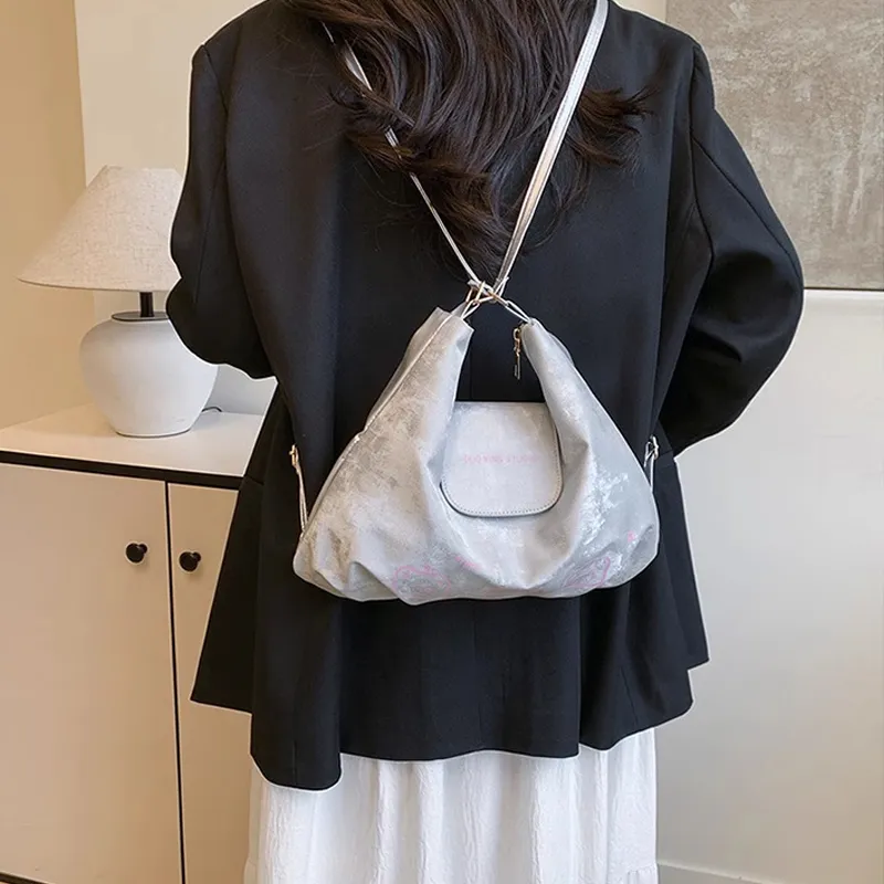 Jade En Plus PU Shoulder Bag Regular Women's Dawn Silver/Soft Pink/Baby Blue-4