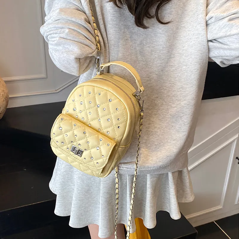 Jade En Plus PU Backpack Regular Women's Soft Pink/Ink Stone Black/Lemon/Milk White-19