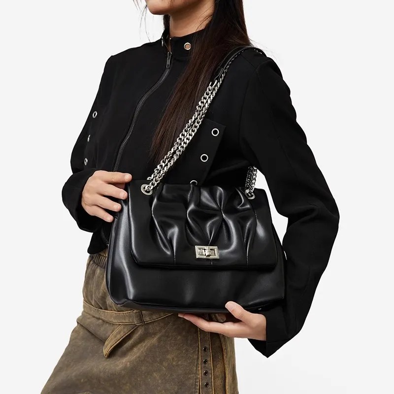 Jade En Plus PU Shoulder Bag Regular Women's Ink Stone Black/Milk White/Soft Pink-4