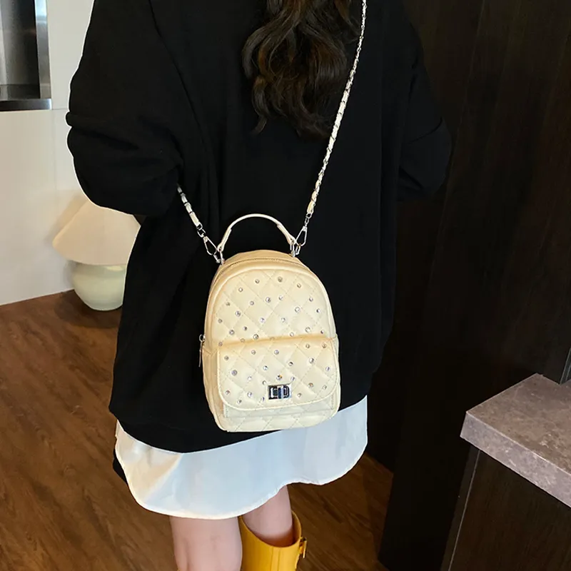 Jade En Plus PU Backpack Regular Women's Soft Pink/Ink Stone Black/Lemon/Milk White-26