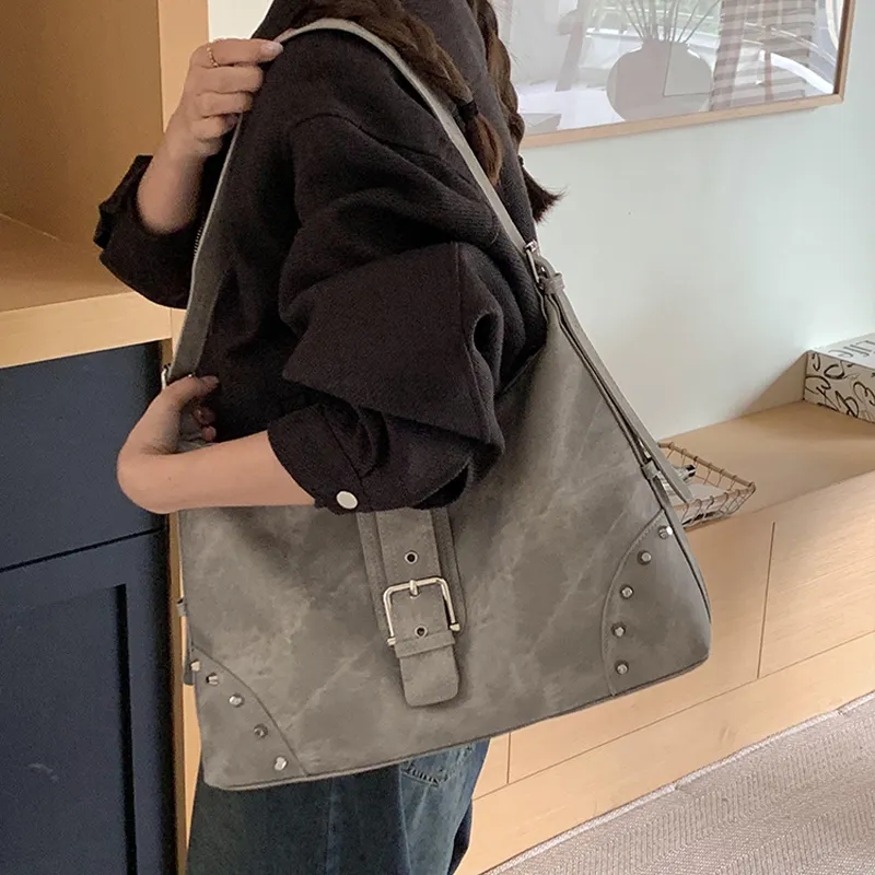 Jade En Plus Synthetic Leather Crossbody Shoulder Bags Women's Gray/Light Brown-5
