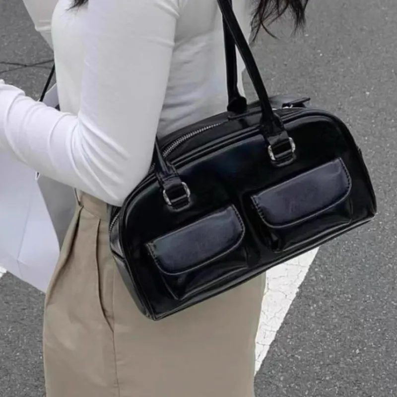 Jade En Plus PU Shoulder Bag Regular Women's Blue/Ecru/Black/Brown-9