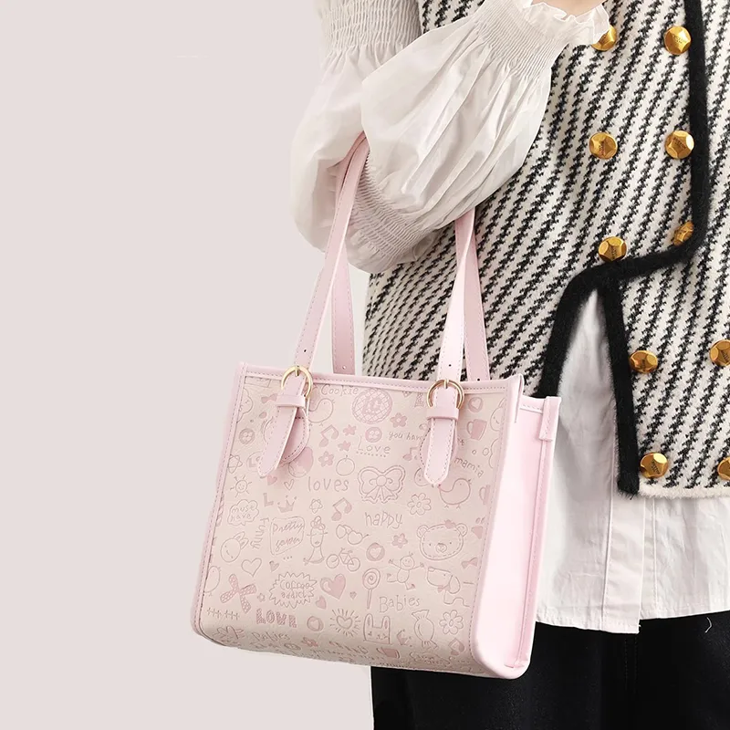 Jade En Plus PU Shoulder Bag Regular Women's Cherry Blossom Pink-7
