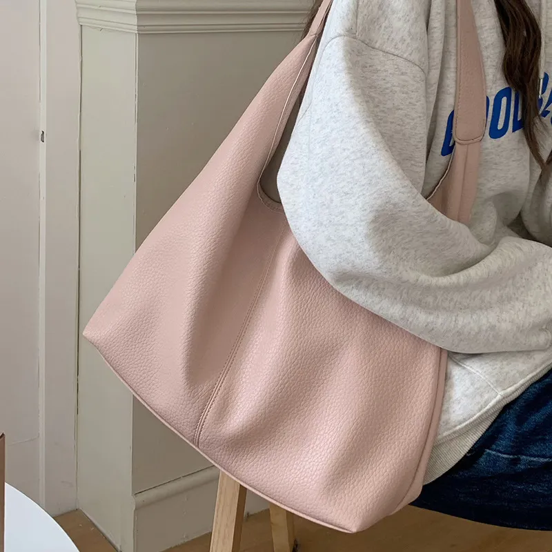 Jade En Plus PU Shoulder Bag Regular Women's White/Black/Pink-11