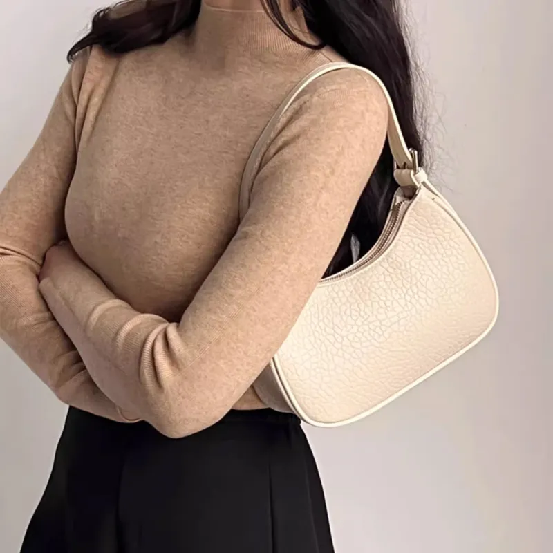 Jade En Plus PU One Shoulder Handbag, Crossbody Bag Regular Women's Elegant White/Relaxed Black-10
