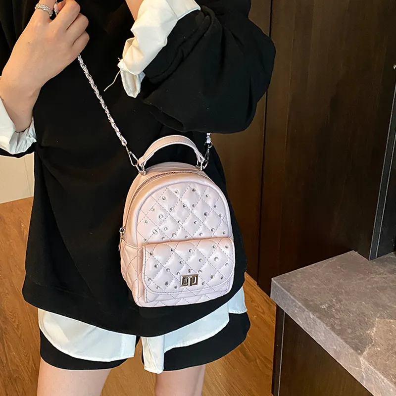 Jade En Plus PU Backpack Regular Women's Soft Pink/Ink Stone Black/Lemon/Milk White-3