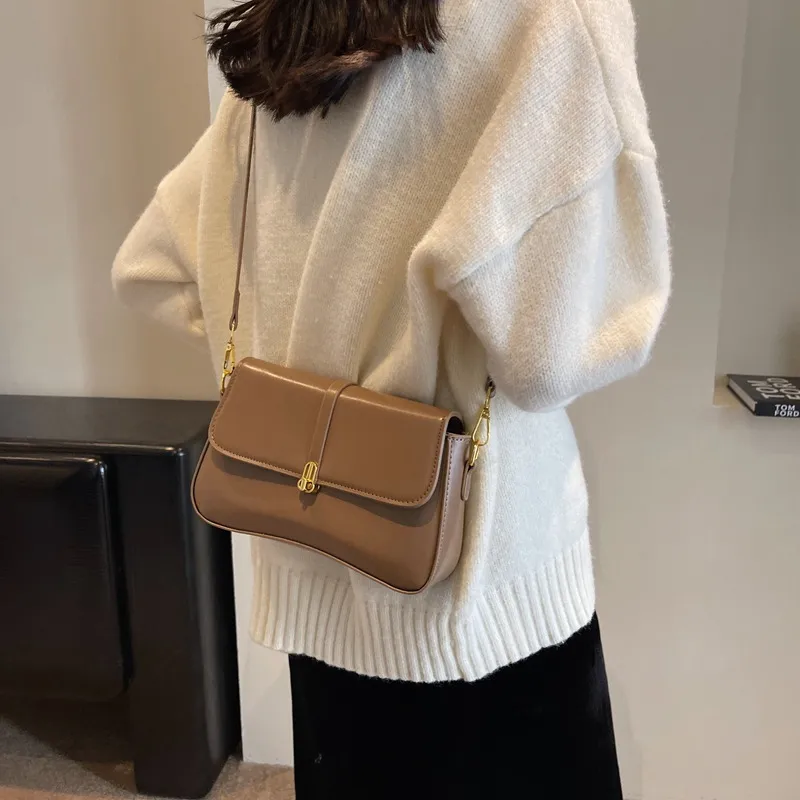 Jade En Plus PU Small Square Bag Shoulder Bag, Crossbody Bag Regular Women's Black/Ecru/Milk Tea/Brown-14