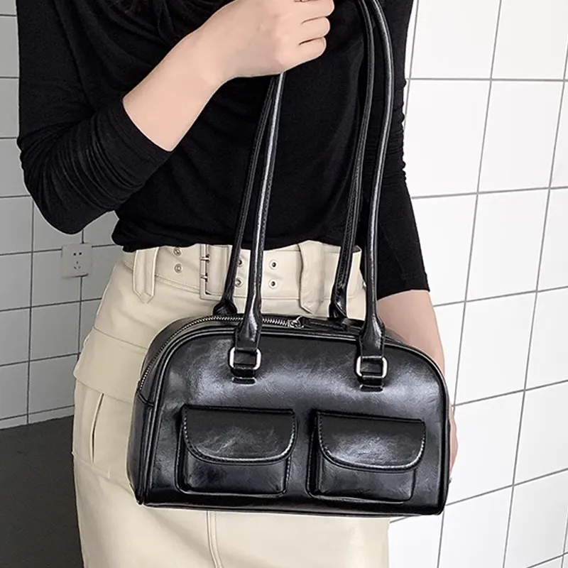 Jade En Plus PU Shoulder Bag Regular Women's Blue/Ecru/Black/Brown-11