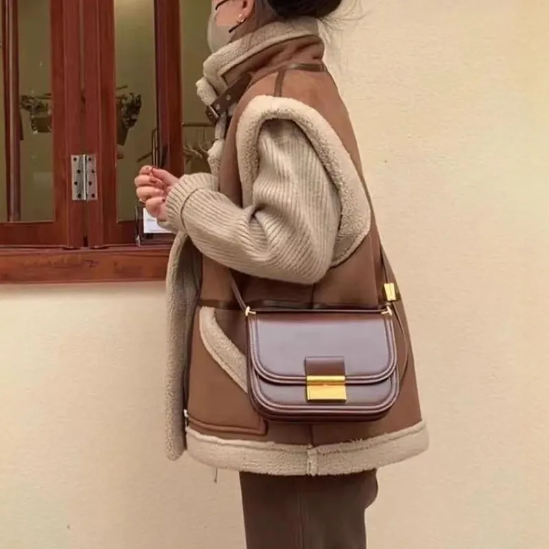Jade En Plus PU Shoulder Bag Crossbody Bag Regular Women's Black/Green/Brown-9