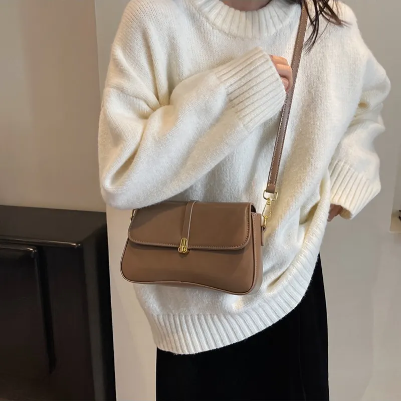 Jade En Plus PU Small Square Bag Shoulder Bag, Crossbody Bag Regular Women's Black/Ecru/Milk Tea/Brown-13