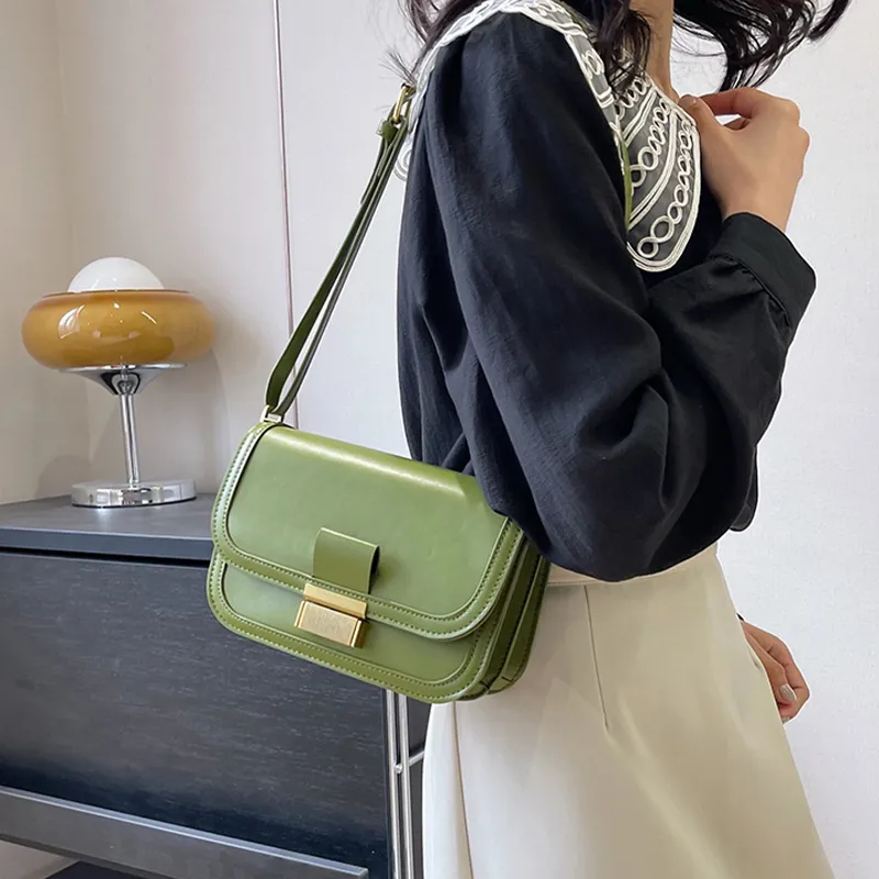 Jade En Plus PU Shoulder Bag Crossbody Bag Regular Women's Black/Green/Brown-17