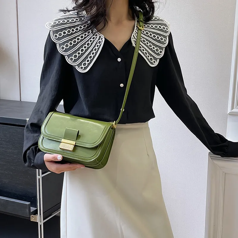 Jade En Plus PU Shoulder Bag Crossbody Bag Regular Women's Black/Green/Brown-18