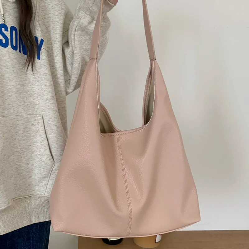 Jade En Plus PU Shoulder Bag Regular Women's White/Black/Pink-8