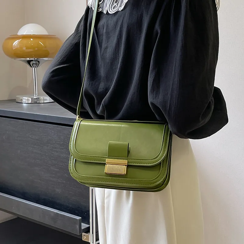 Jade En Plus PU Shoulder Bag Crossbody Bag Regular Women's Black/Green/Brown-20