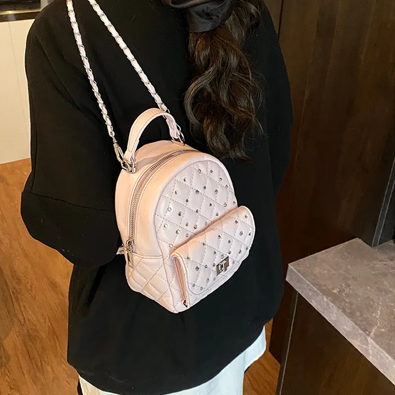 Jade En Plus PU Backpack Regular Women's Soft Pink/Ink Stone Black/Lemon/Milk White-5