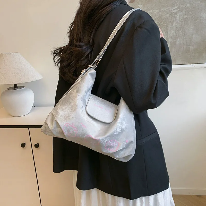 Jade En Plus PU Shoulder Bag Regular Women's Dawn Silver/Soft Pink/Baby Blue-2