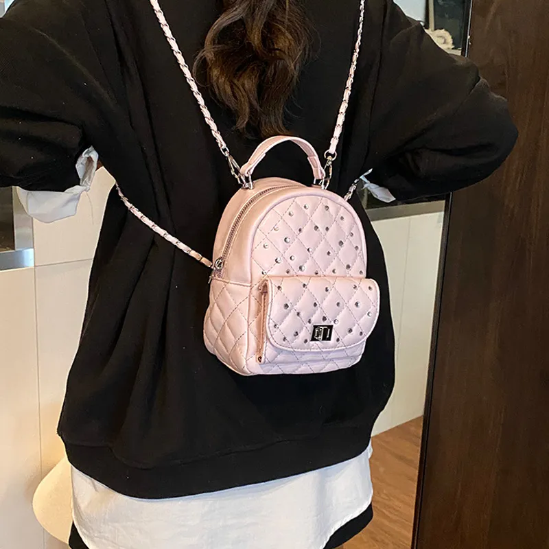 Jade En Plus PU Backpack Regular Women's Soft Pink/Ink Stone Black/Lemon/Milk White-7