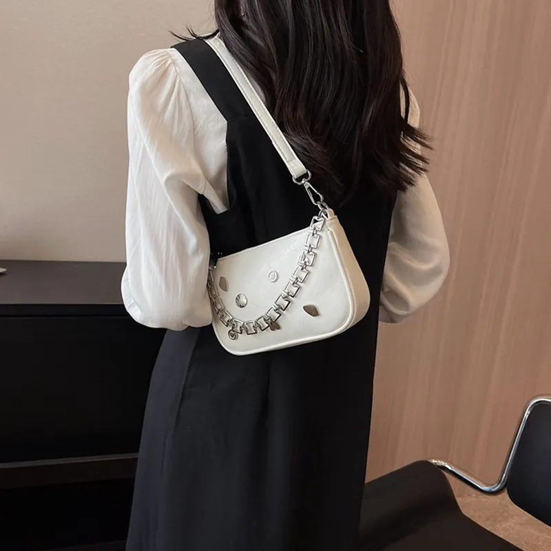 Jade En Plus Premium PU Handbag, Shoulder Bag, Crossbody Bag Regular Women's Black/White/Silver-11